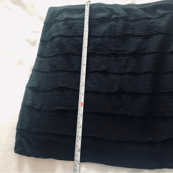 💜3/$30 Max Studio Large Straight Short Knit Black Skirt Layers Elastic Waist - Picture 3 of 6